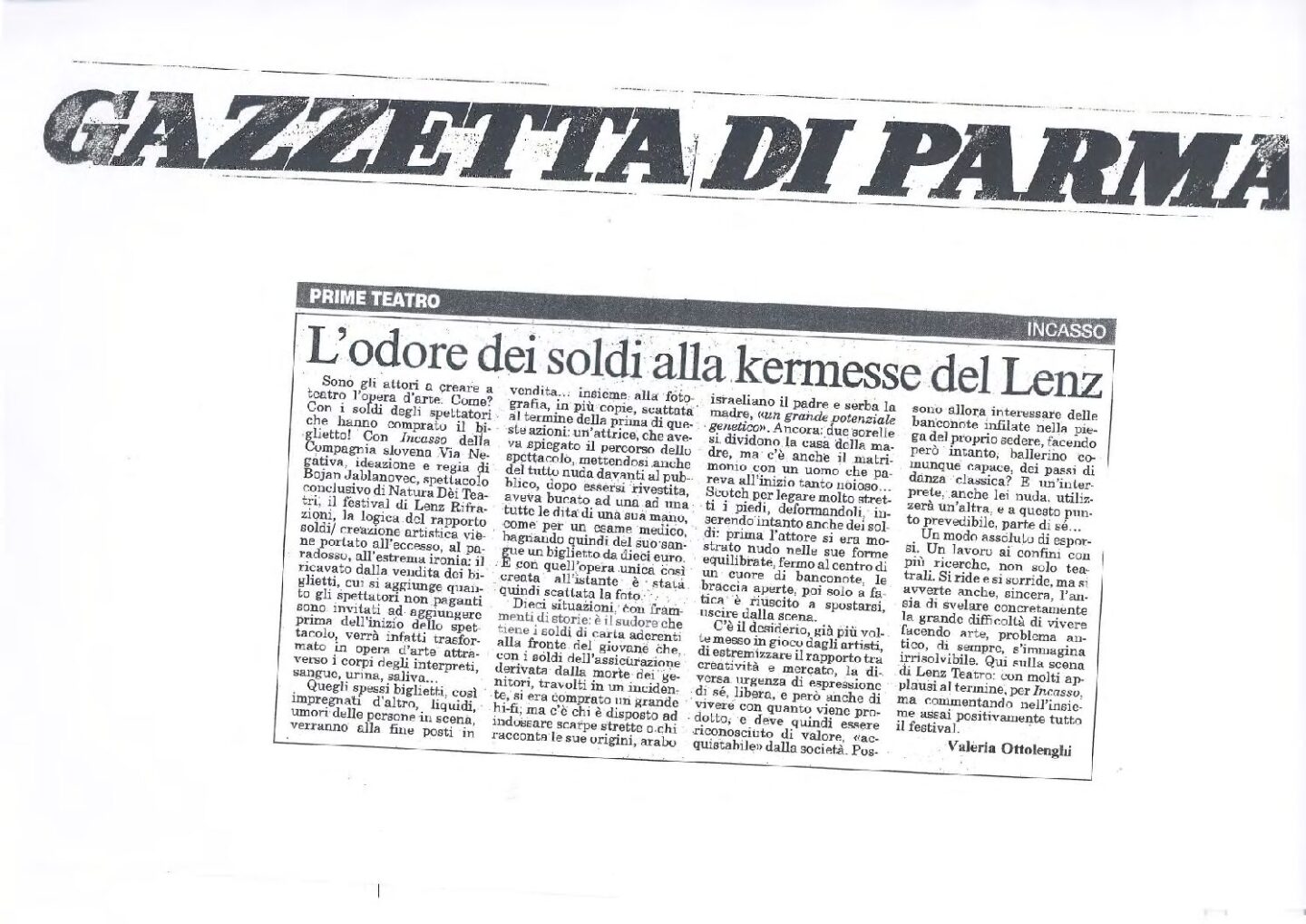 Incasso © Gazzetta di Parma