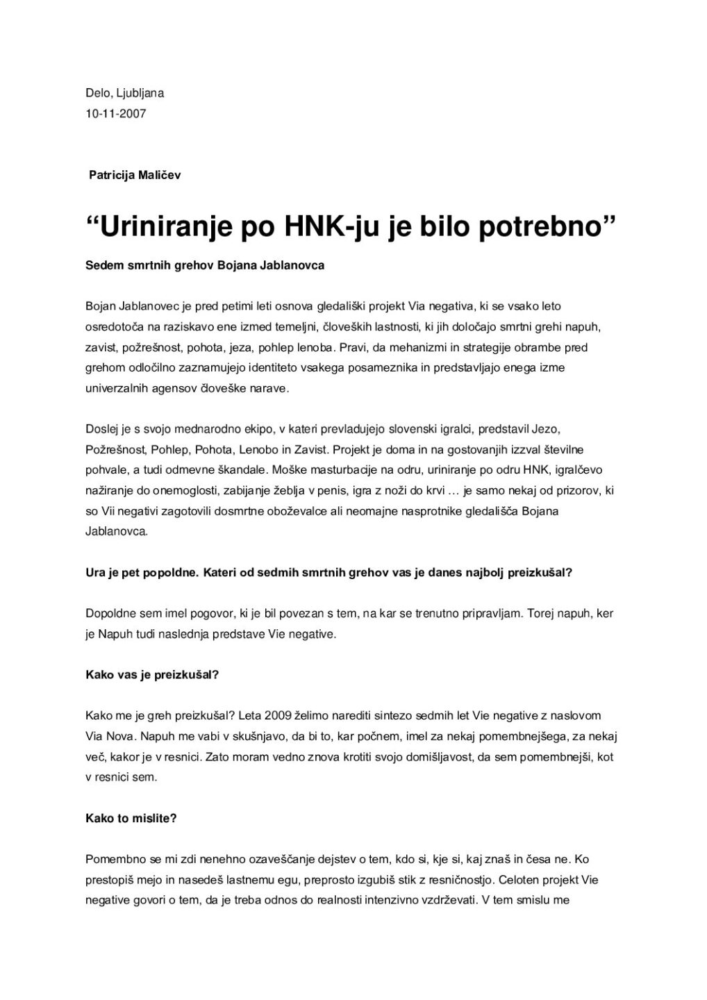 Refleksije Uriniranje po HNK-ju je bilo potrebno