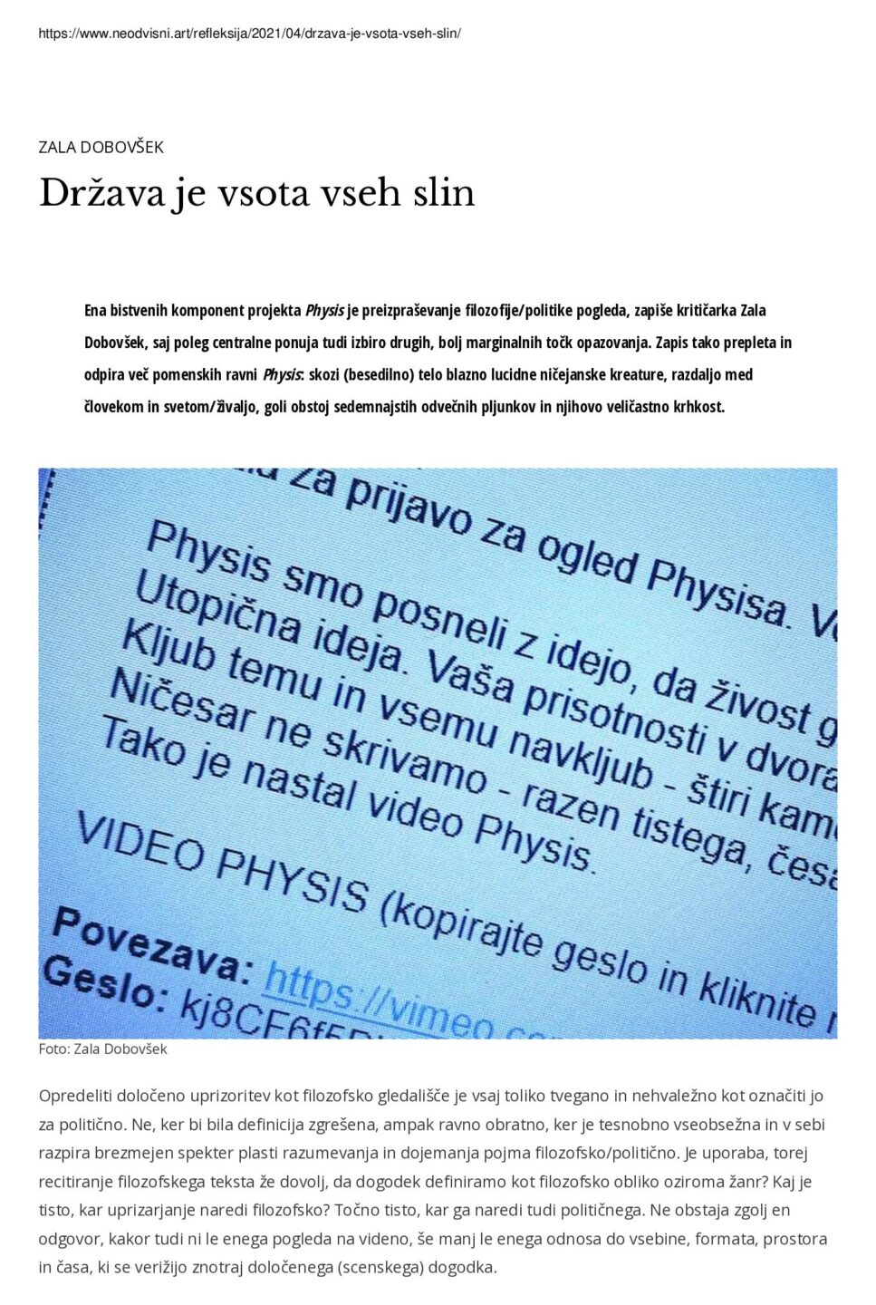 Physis kritika Neodvisni