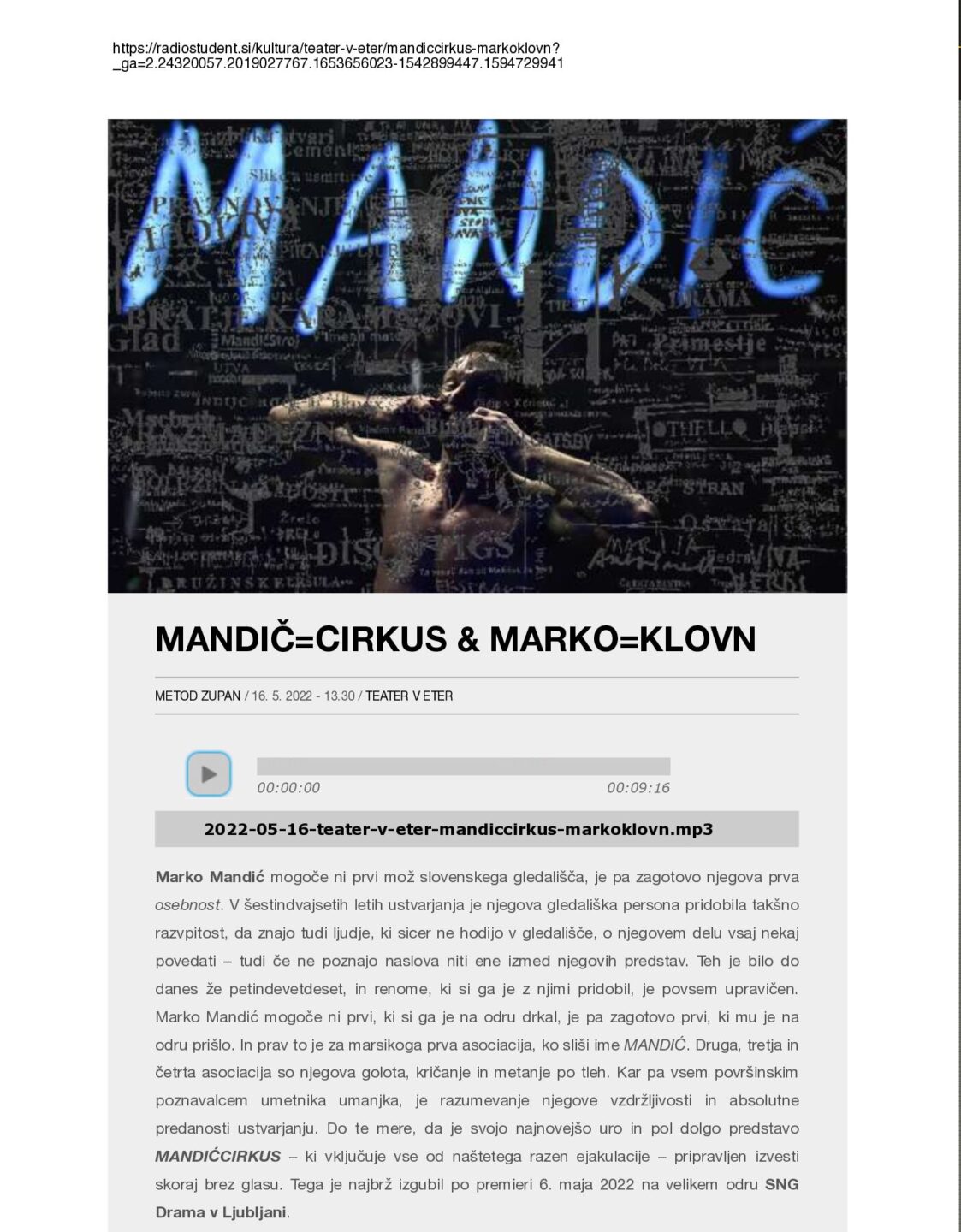 MandićCirkus Radio Študent