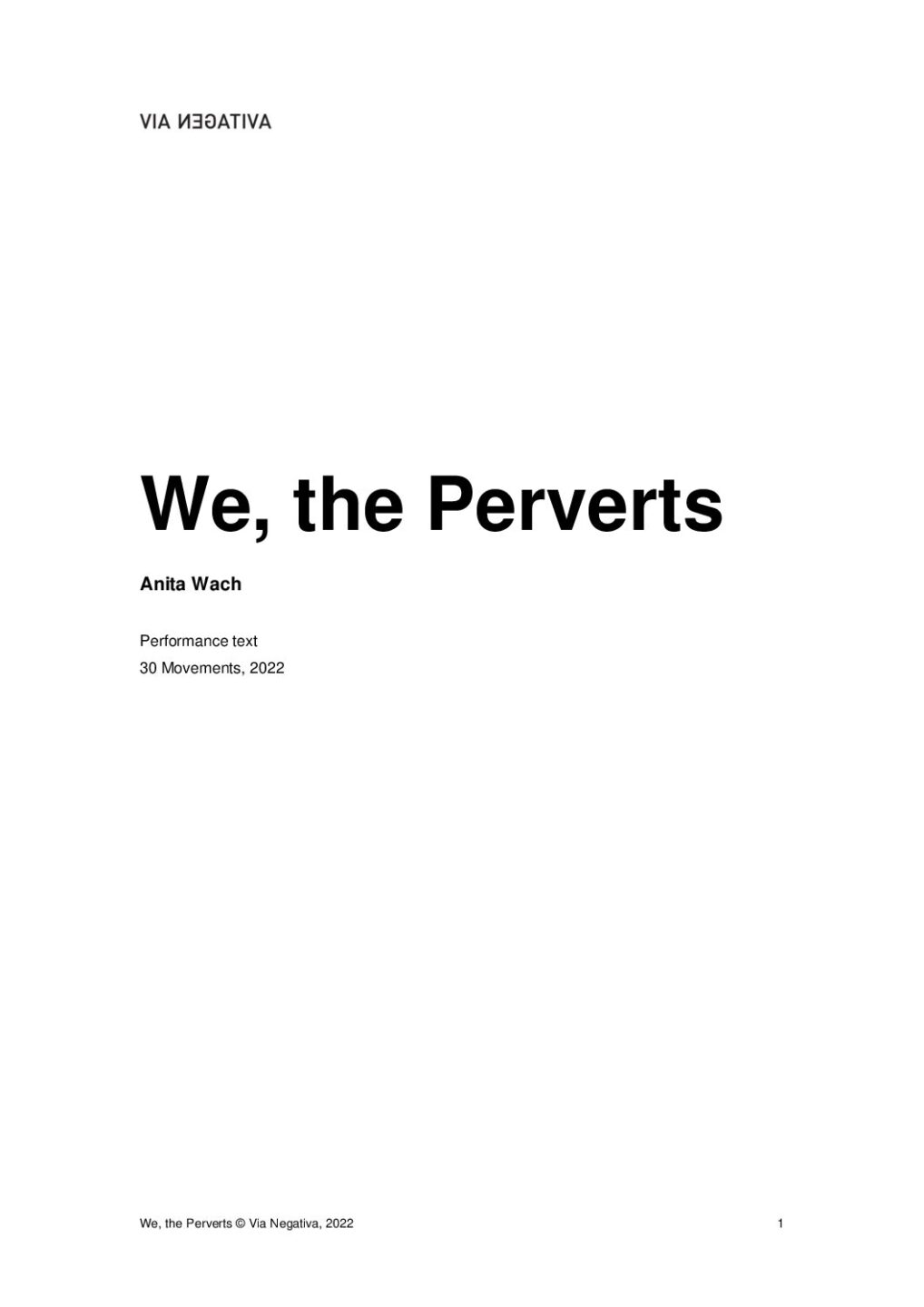 We, the Perverts Izvedbeno besedilo